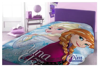 Κουβέρτα Πικέ Disney Frozen 160x240cm Γαλάζια Dimcol