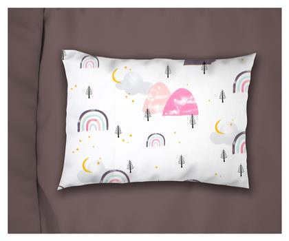 Παιδική Μαξιλαροθήκη από 100% Βαμβάκι 50x70εκ. White-pink Dimcol