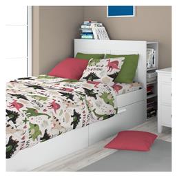Σετ Σεντόνια Μονά Βαμβακερά Dinosaur 518 Multi 160x240cm 3τμχ Dimcol