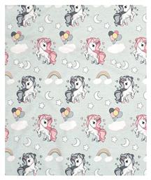Unicorn Πάνα Αγκαλιάς Χασέ σε Πράσινο Χρώμα 80x80cm Dimcol