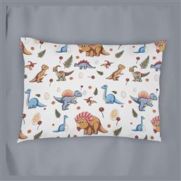 Βρεφική Μαξιλαροθήκη από 100% Βαμβάκι White-blue 35x45εκ. Dimcol