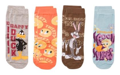 Παιδικές Κάλτσες Μακριές Looney Tunes Πολύχρωμες 4 Ζευγάρια Disney