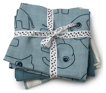 Friends Πάνες Αγκαλιάς από Μουσελίνα Μπλε 70x70εκ. 3τμχ Done by Deer