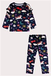 Παιδική Πιτζάμα Χειμωνιάτικη Βελούδινη Μπλε Dpam