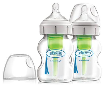 Dr. Brown's Σετ Γυάλινα Μπιμπερό με Θηλή Σιλικόνης για 0+ μηνών 150ml 2τμχ - Dr Browns