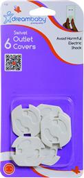 Dreambaby Προστατευτικά Καλύμματα για Πρίζες από Πλαστικό σε Λευκό Χρώμα 6τμχ