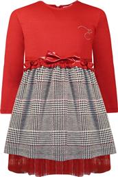 Energiers Παιδικό Φόρεμα Καρό Μακρυμάνικο Κόκκινο 15-120307-7 από το Pitsiriki