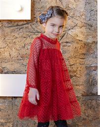 Energiers Παιδικό Φόρεμα Πουά Μακρυμάνικο Κόκκινο από το Pitsiriki