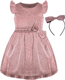 Energiers Παιδικό Φόρεμα Σετ με Αξεσουάρ Αμάνικο Ροζ