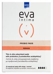 Intima Probio Pads Σερβιέτες με Φτερά για Αυξημένη Ροή 4 Σταγόνες 18τμχ Eva