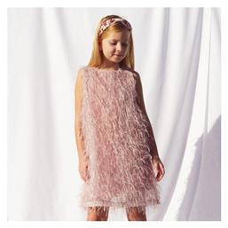 Εβίτα Παιδικό Φόρεμα Αμάνικο Ροζ