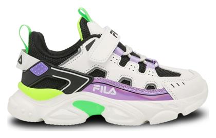 Παιδικά Sneakers Ανατομικά με Σκρατς Λευκά Fila