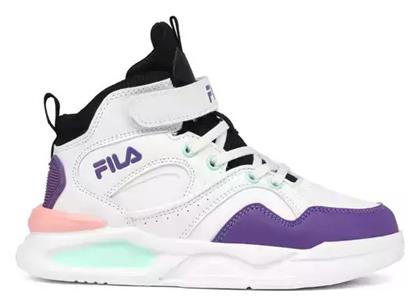 Παιδικά Sneakers High με Σκρατς Λευκά Fila