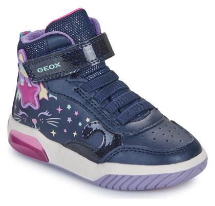 Παιδικά Sneakers High Ανατομικά με Φωτάκια Μπλε Geox