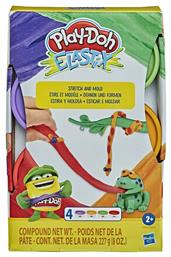 Play-Doh 4 Βαζάκια Πλαστελίνης Elastix Stretch & Mold Bold για 2+ Ετών Hasbro