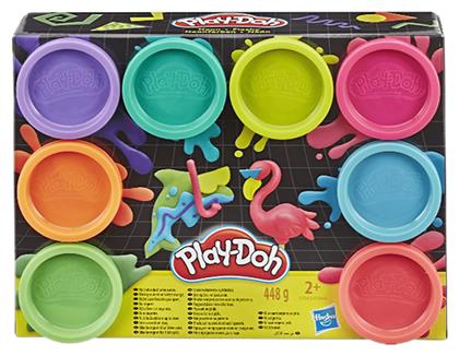 Play-Doh 8 Πλαστοζυμαράκια Πλαστελίνης για 2+ Ετών Neon Hasbro