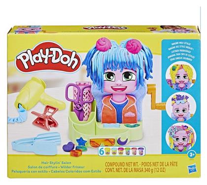Play-Doh Hair Stylin' Salon για 3+ Ετών, 6τμχ Hair Stylin Salon Hasbro