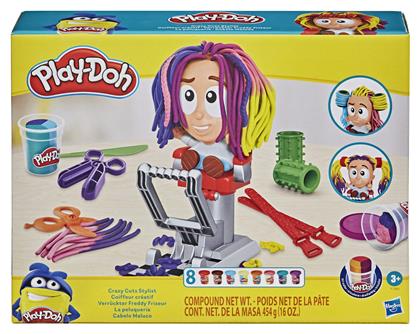 Play-Doh Πλαστελίνη - Παιχνίδι Crazy Cuts Stylist Hair Salon για 3+ Ετών, 8τμχ Hasbro