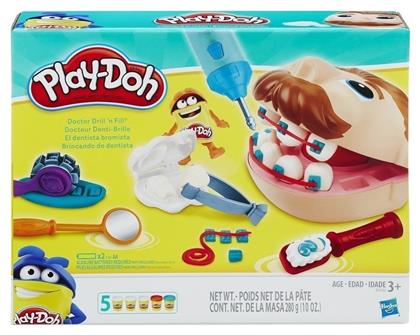 Play-Doh Πλαστελίνη - Παιχνίδι Doctor Drill 'n Fill για 3+ Ετών, 5τμχ Hasbro