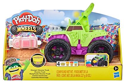 Play-Doh Πλαστελίνη - Παιχνίδι Wheels Chompin' Monster Truck για 3+ Ετών, 4τμχ Hasbro