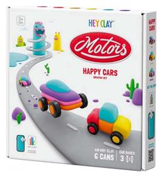 Happy Cars Παιδικός Πηλός Μοντελοποίησης Πολύχρωμος Σετ Hey Clay