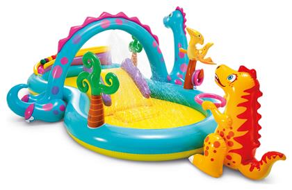 Dinoland Play Center Παιδική Πισίνα Φουσκωτή 302x229x112εκ. Η Χώρα των Δεινοσαύρων Intex