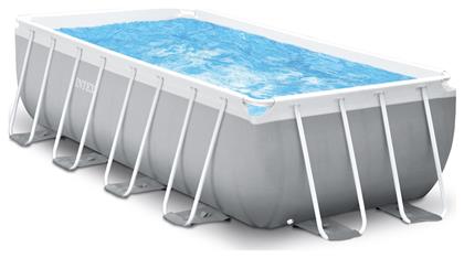 Prism Metal Frame Πισίνα PVC με Μεταλλικό Σκελετό 488x244x107εκ. Γκρι Intex