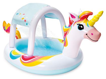 Unicorn Spray Παιδική Στρογγυλή Πισίνα Φουσκωτή Λευκή Intex