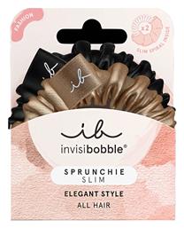 Slim Elegant Style Scrunchy Μαλλιών Χρυσό 2τμχ Invisibobble