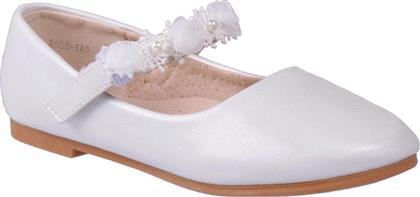 IQ Shoes Παιδικές Μπαλαρίνες με Σκρατς από Συνθετικό Δέρμα Λευκές Rose από το Pitsiriki