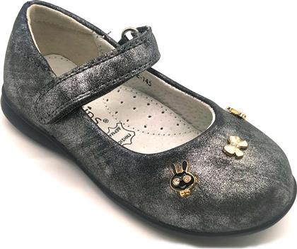 IQ Shoes Παιδικές Μπαλαρίνες με Σκρατς Δερμάτινες Γκρι Mable 145 από το Pitsiriki