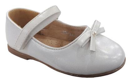IQ Shoes Παιδικές Μπαλαρίνες με Σκρατς Δερμάτινες Λευκές Athina