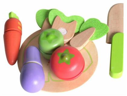 Set of Cut Vegetable Wooden Food iwood