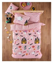 Σετ Παιδική Παπλωματοθήκη Μονή με Μαξιλαροθήκη Βαμβακερή Ροζ 165x245εκ. Kentia