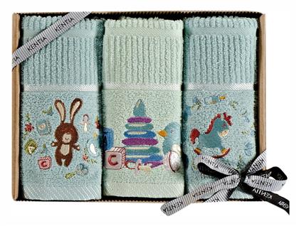 Σετ Βρεφικές Πετσέτες 3τμχ Arlekin 234 Πολύχρωμες Βάρους 360gr/m² Kentia