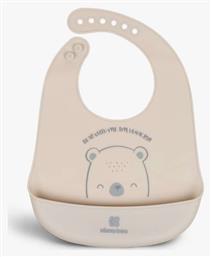 Bear With Me Σαλιάρα Σιλικόνης με Κουμπί & Τσέπη για 4 m+ Kikka Boo