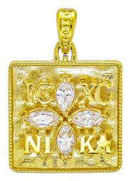 Μενταγιόν Παιδικό Φυλαχτό Διπλής Όψης από Χρυσό 9K PR780 Kiriakos Gofas