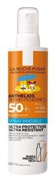 Anthelios Dermo-Pediatrics Αδιάβροχο Παιδικό Αντηλιακό Spray SPF50 200ml La Roche Posay