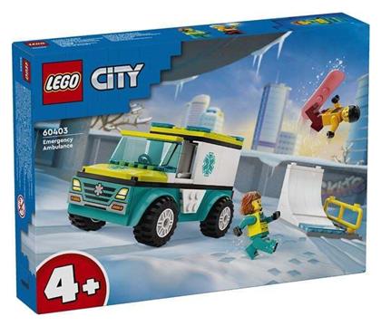 City Emergency Ambulance And Snowboarder για 4+ ετών Lego