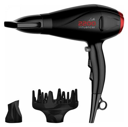 Influencer Hairdryer Ionic Πιστολάκι Μαλλιών με Φυσούνα 2200W 221-0196 Life