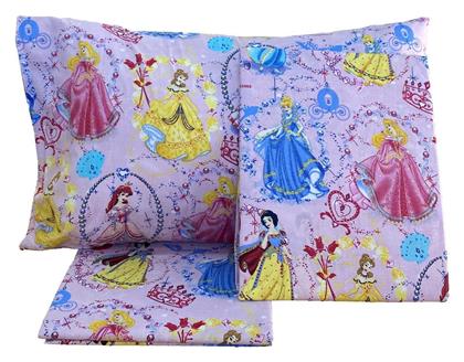 Σετ Σεντόνια Μονά Βαμβακερά Princess Ροζ 150x240cm 3τμχ Linea Home