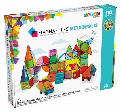 Magna-Tiles Μαγνητικό Παιχνίδι Κατασκευών Clear Colors Metropolis για Παιδιά 3+ Ετών - Magna Tiles