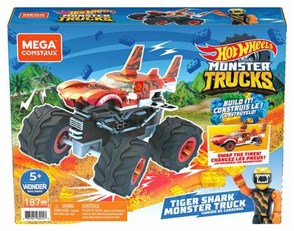 Τουβλάκια Hot Wheels: Monster Trucks Tiger Shark για 5+ Ετών 187τμχ Mattel