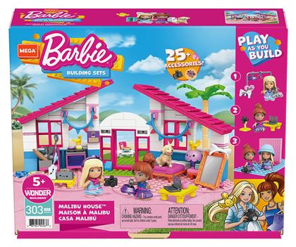 Τουβλάκια Barbie Σπίτι Malibu για 5+ Ετών 303τμχ Mega Bloks