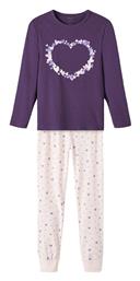 Παιδική Πιτζάμα Χειμωνιάτικη Βαμβακερή Μωβ Name It