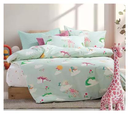 Nef-Nef Homeware Σετ Σεντόνια Μονά Βαμβακερά Sky Is a Zoo Πράσινο 170x260cm 3τμχ - Nef Nef