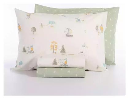 Nef-Nef Homeware Σετ Σεντόνια Μονά Βαμβακερά Woodland Party Εκρού 170x260cm 3τμχ - Nef Nef