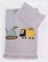Nef-Nef Homeware Σετ Βρεφικές Πετσέτες 2τμχ Fun At Work Γκρι Βάρους 420gr/m² - Nef Nef