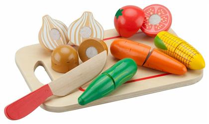 Toys Λαχανικά με Δίσκο από Ξύλο για 2+ Ετών New Classic