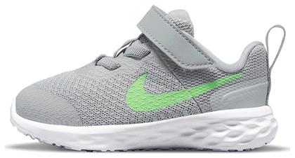 Αθλητικά Παιδικά Παπούτσια Running Revolution 6 Light Smoke Grey / Dark Smoke Grey / Chrome / Green Strike Nike από το Cosmossport